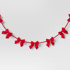 Christmas Velvet Bow Garland Red Wondershop Holiday Beautiful